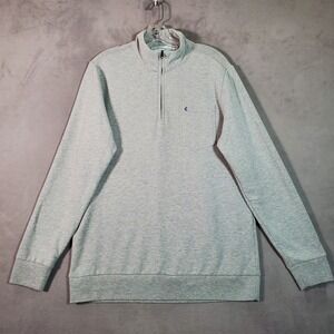 Criquet Sweater Men M Gray 1/4 Zip Pullover Pocket Golf Athleisure Preppy Casual